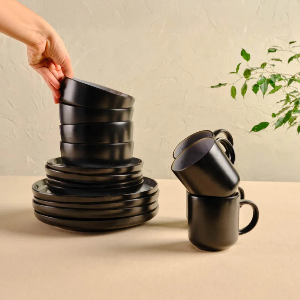 Clearance Messina Reactive Glaze 16-Piece Dinner Set for 4 People, Multi See All Dinner Sets|Reactive Glaze Dinner Sets