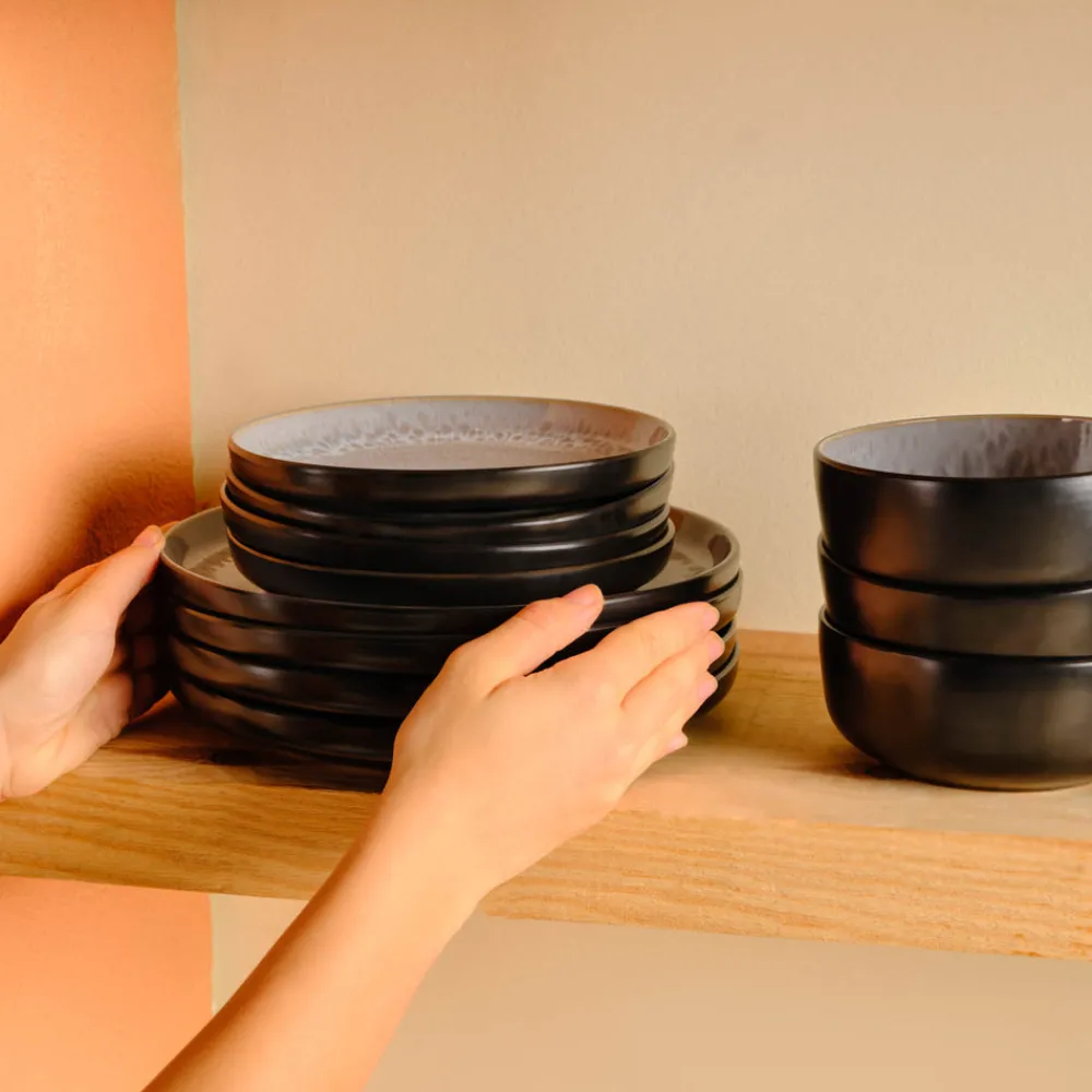 Clearance Messina Reactive Glaze 16-Piece Dinner Set for 4 People, Multi See All Dinner Sets|Reactive Glaze Dinner Sets