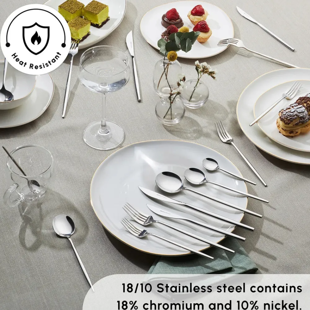 Sale Mild 84-Piece 316+ Stainless Steel Cutlery Set for 12 People, Silver Cutlery Sets