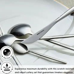 Sale Mild 84-Piece 316+ Stainless Steel Cutlery Set for 12 People, Silver Cutlery Sets