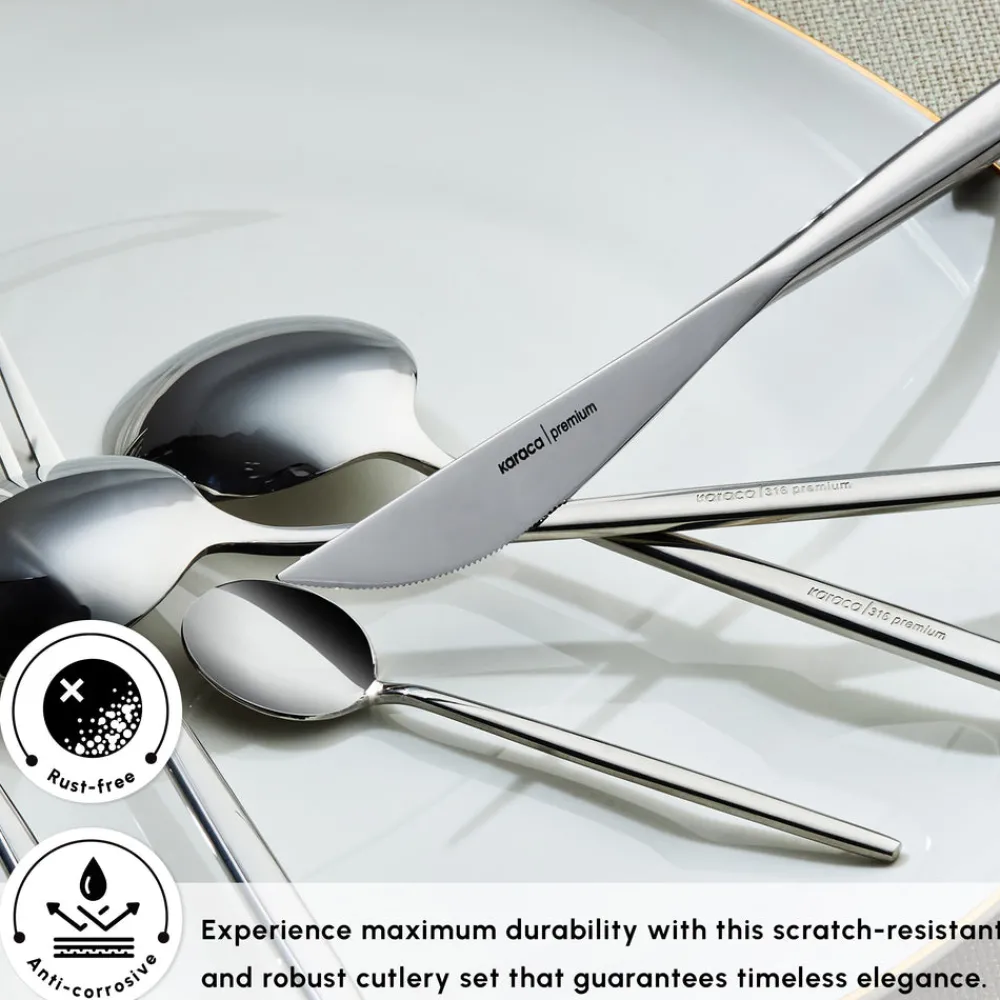 Sale Mild 84-Piece 316+ Stainless Steel Cutlery Set for 12 People, Silver Cutlery Sets