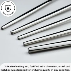 Sale Mild 84-Piece 316+ Stainless Steel Cutlery Set for 12 People, Silver Cutlery Sets