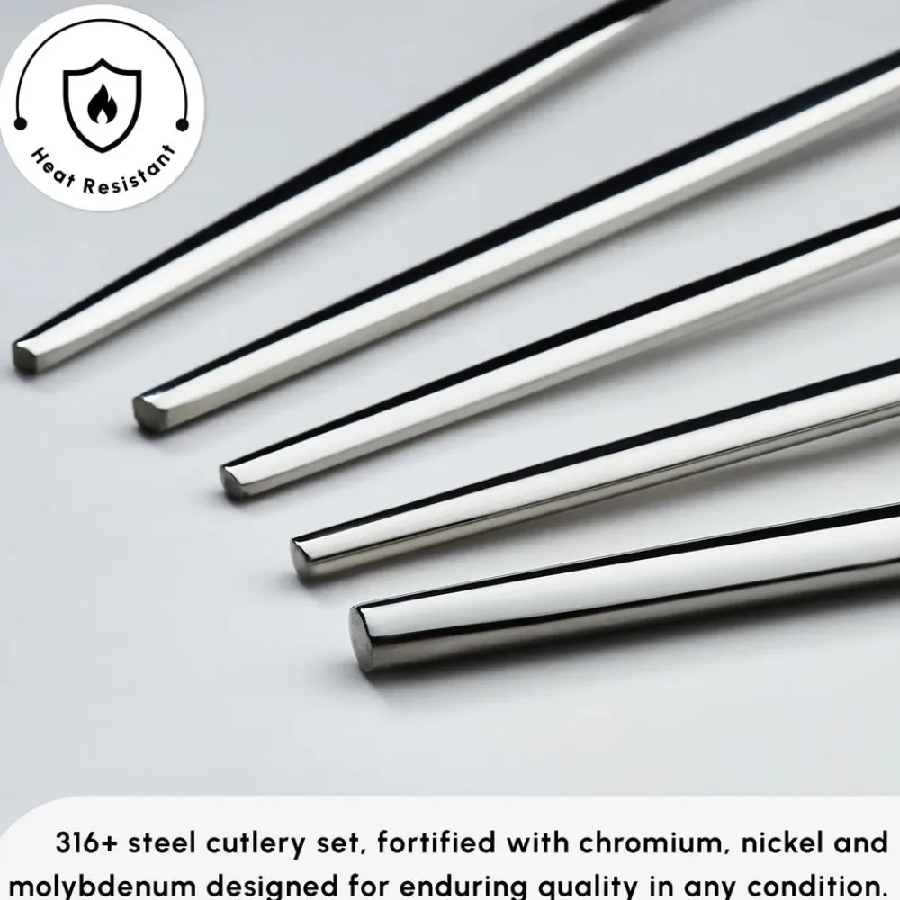 Sale Mild 84-Piece 316+ Stainless Steel Cutlery Set for 12 People, Silver Cutlery Sets