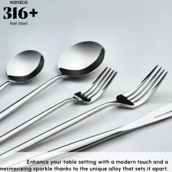 Sale Mild 84-Piece 316+ Stainless Steel Cutlery Set for 12 People, Silver Cutlery Sets
