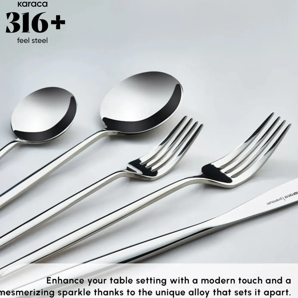 Sale Mild 84-Piece 316+ Stainless Steel Cutlery Set for 12 People, Silver Cutlery Sets