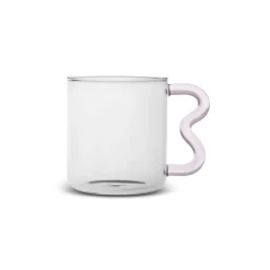 Sale Miracle Glass Mug, 450ml, Anthracite Pink Zigzag Mugs