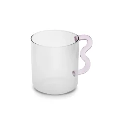 Sale Miracle Glass Mug, 450ml, Anthracite Pink Zigzag Mugs
