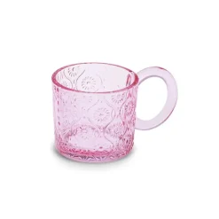 Hot Miracle Glass Mug, 240ml, Powder Pink Circle Mugs