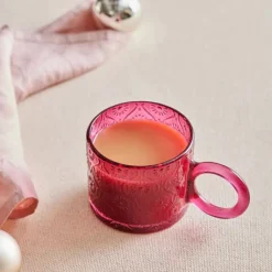 Hot Miracle Glass Mug, 240ml, Pink Circle Mugs