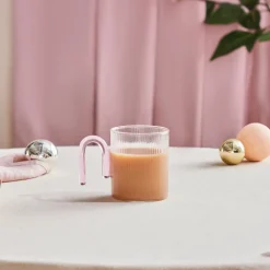 Clearance Miracle Glass Mug, 320ml, Pink Mugs