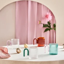 Clearance Miracle Glass Mug, 320ml, Pink Mugs