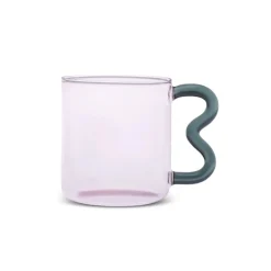 Miracle Glass Mug, 450ml, Green Zigzag Mugs