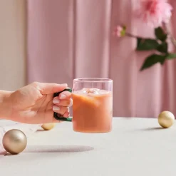 Miracle Glass Mug, 450ml, Green Zigzag Mugs