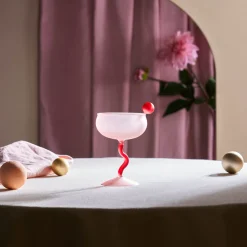 Hot Miracle Martini Cocktail Glass, 250ml, Pink Side Plates