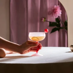 Hot Miracle Martini Cocktail Glass, 250ml, Pink Side Plates