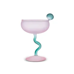 Best Miracle Martini Cocktail Glass, 250ml, Pink Green Side Plates