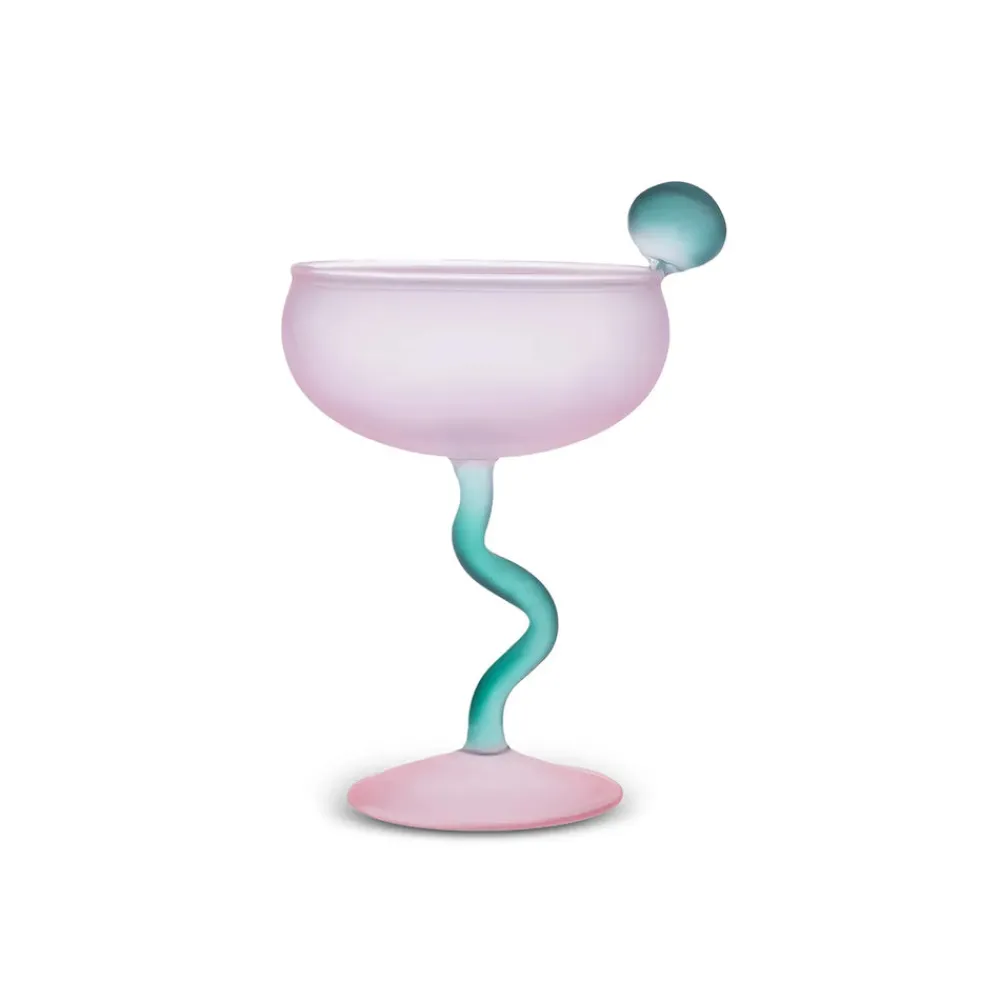 Best Miracle Martini Cocktail Glass, 250ml, Pink Green Side Plates