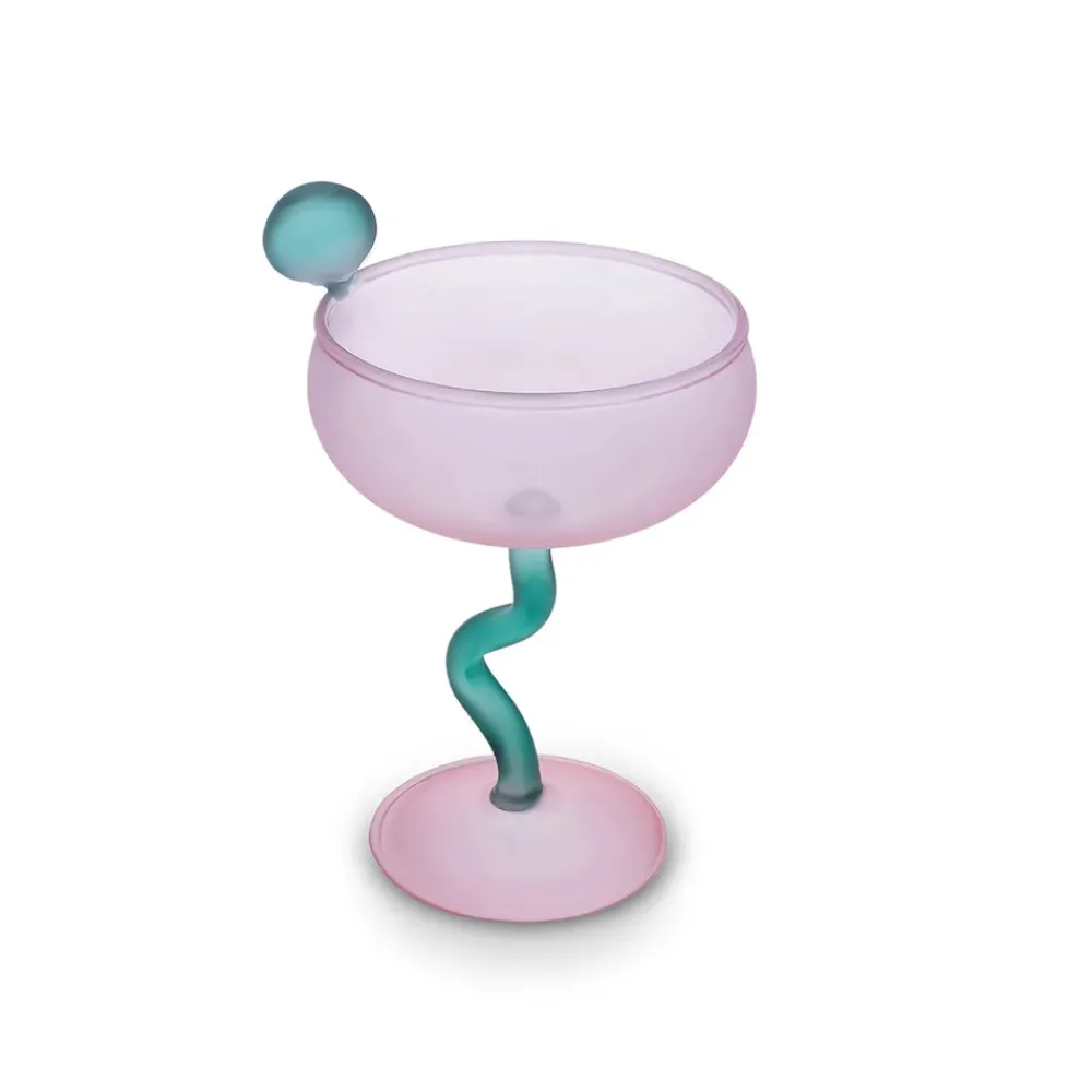 Best Miracle Martini Cocktail Glass, 250ml, Pink Green Side Plates