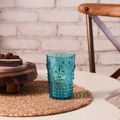 Online Moise Acrylic Tumbler Glass, 400ml, Blue Tumbler Glasses