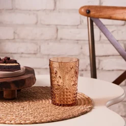 Best Moise Acrylic Tumbler Glass, 400ml, Orange Tumbler Glasses