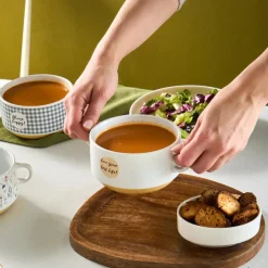 Discount Monet Flower 3-Piece Stoneware Cereal/Soup Bowl, 460ml, Multi Bowls