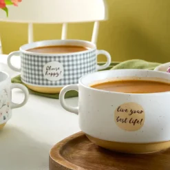 Discount Monet Flower 3-Piece Stoneware Cereal/Soup Bowl, 460ml, Multi Bowls