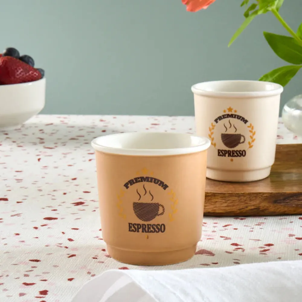 Discount Monet 8-Piece Stoneware Espresso Turkish Coffee Cup Set for 4 People, 90ml, Multi Espresso & Turkish Coffee Cup Sets