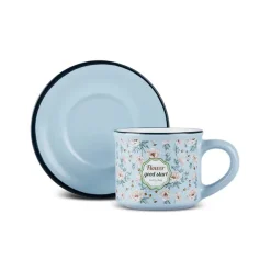 Hot Monet 8-Piece Stoneware Espresso Turkish Coffee Cup Set for 4 People, 60ml, Multi Espresso & Turkish Coffee Cup Sets