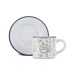 Hot Monet 8-Piece Stoneware Espresso Turkish Coffee Cup Set for 4 People, 60ml, Multi Espresso & Turkish Coffee Cup Sets