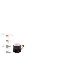 Outlet Monochrome 8 Piece Porcelain Espresso Turkish Coffee Cup Set for 4 People, 90ml, Black White Gold Espresso & Turkish Coffee Cup Sets
