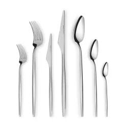 Outlet Moongate 84-Piece 316+ Stainless Steel Cutlery Set for 12 People, Silver Cutlery Sets
