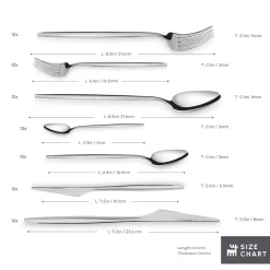 Outlet Moongate 84-Piece 316+ Stainless Steel Cutlery Set for 12 People, Silver Cutlery Sets