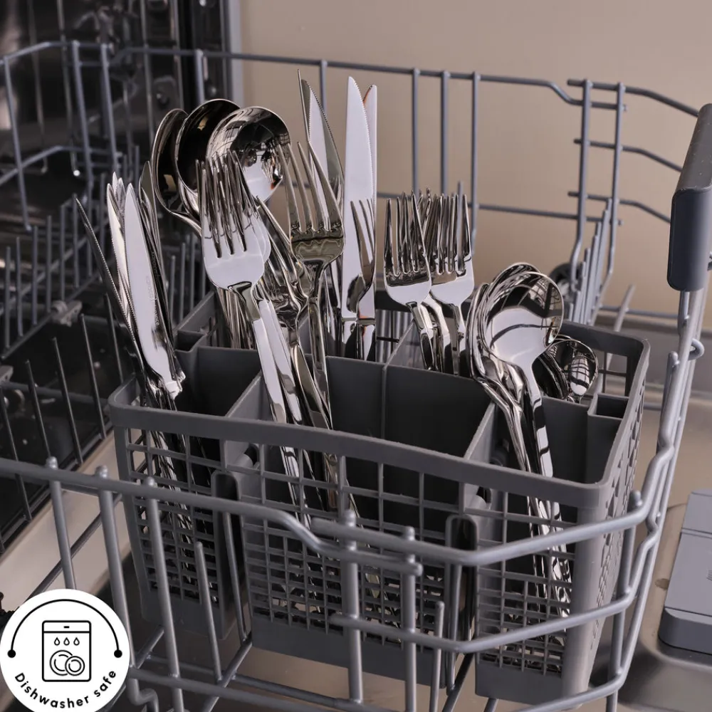 Outlet Moongate 84-Piece 316+ Stainless Steel Cutlery Set for 12 People, Silver Cutlery Sets