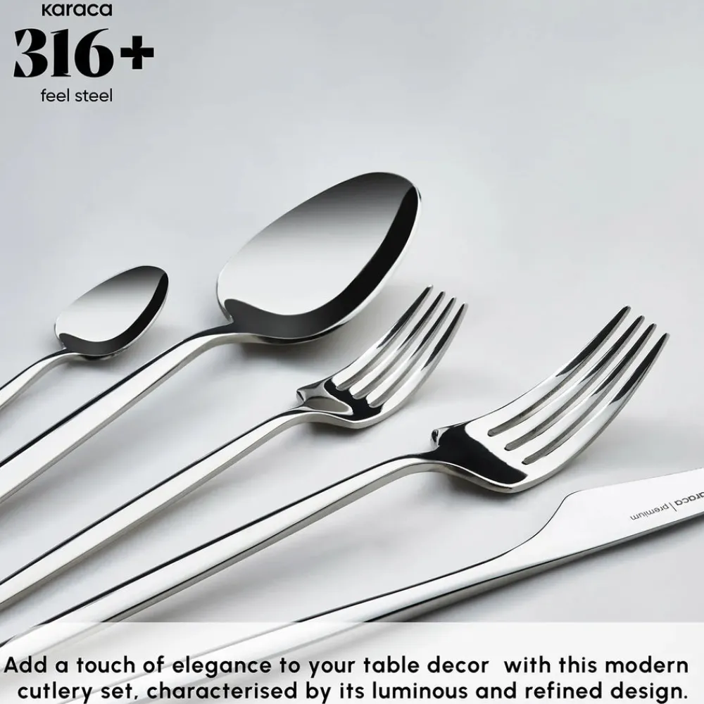 Outlet Moongate 84-Piece 316+ Stainless Steel Cutlery Set for 12 People, Silver Cutlery Sets