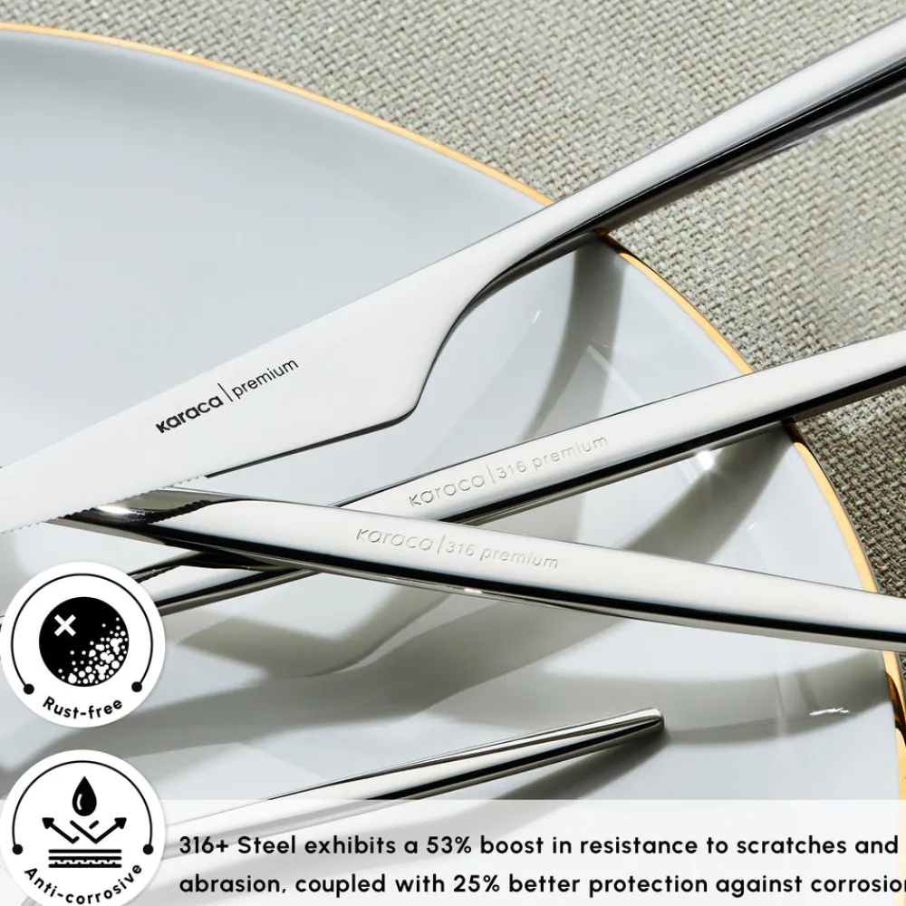 Outlet Moongate 84-Piece 316+ Stainless Steel Cutlery Set for 12 People, Silver Cutlery Sets