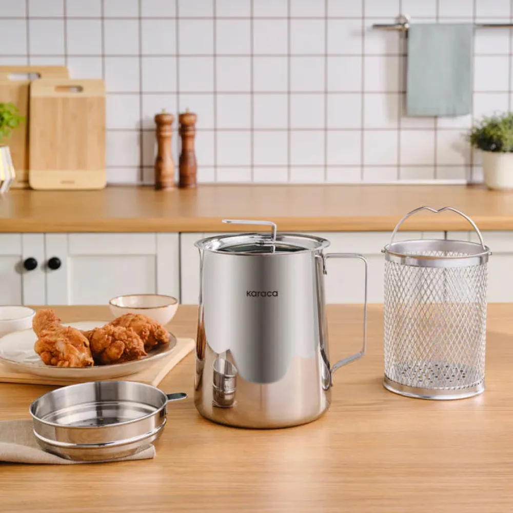 Online Mutfaksever Stainless Steel Frying Pot, 2L, Silver Pots