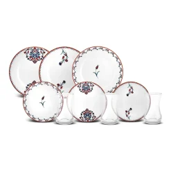 Sale Nakkaş 18 Piece Porcelain Serveware Set for 6 People, 19cm, White Multi See All Serveware Sets