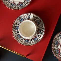 Discount Nakkaş 12-Piece Porcelain Espresso Turkish Coffee Cup Set for 6 People, 100ml, Multi Espresso & Turkish Coffee Cup Sets