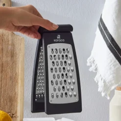 Online Nancy Double Sided Box Grater, 25cm, Black Silver Kitchen Gadgets
