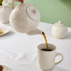 New Nebula Beige Stoneware Teapot, 100ml, Beige Turkish Teapots