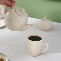 New Nebula Beige Stoneware Teapot, 100ml, Beige Turkish Teapots
