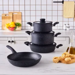 New Nebula Granite 7-Piece Non-Stick Induction Cookware Set, Biogranite Cookware Sets