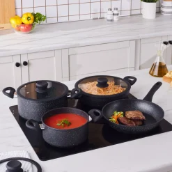 New Nebula Granite 7-Piece Non-Stick Induction Cookware Set, Biogranite Cookware Sets