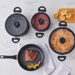 New Nebula Granite 7-Piece Non-Stick Induction Cookware Set, Biogranite Cookware Sets