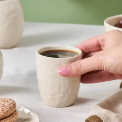 Outlet Nebula Stoneware Espresso Turkish Coffee Cup, 148ml, Beige Espresso & Turkish Coffee Cup Sets