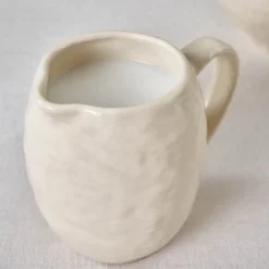 Outlet Nebula Stoneware Milk Jug, 300ml, Beige Cafetieres