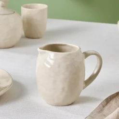 Outlet Nebula Stoneware Milk Jug, 300ml, Beige Cafetieres