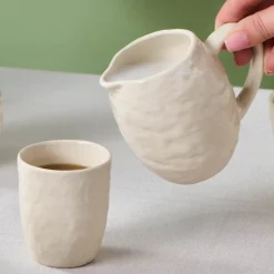 Outlet Nebula Stoneware Milk Jug, 300ml, Beige Cafetieres