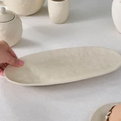 Sale Nebula Stoneware Serving Platter, 29cm, Beige Serving Platters