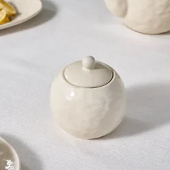 Nebula Stoneware Sugar Bowl, 300ml, Beige Storage Jars